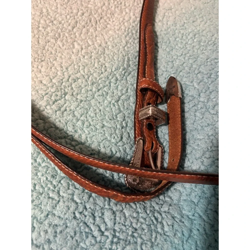 Vintage 1995 American Bison Western Belt With Silver Plated Buckle Size 40 RARE